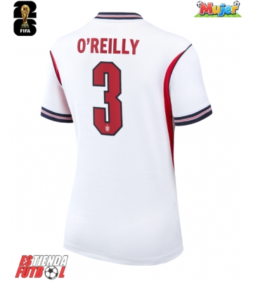 Inglaterra Nico O'Reilly #3 Primera Equipación Mujer Mundial 2026 Manga Corta